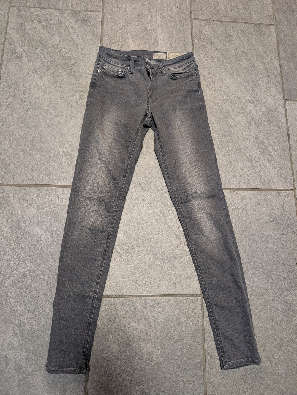All Saints Women’s Mast Low Rise Gray Skinny Jeans
